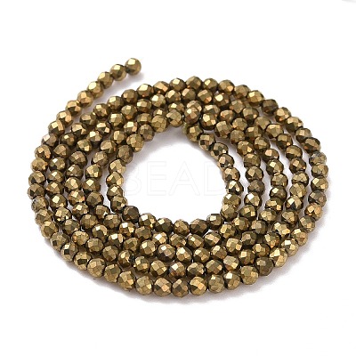 Electroplate Glass Beads Strands GLAA-H021-01A-FP07-1