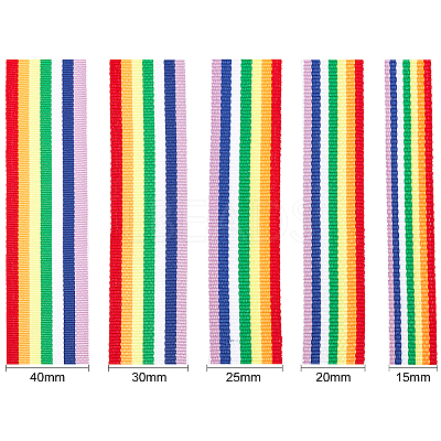Stripe Double Face Rainbow Ribbon OCOR-FG0001-06-1