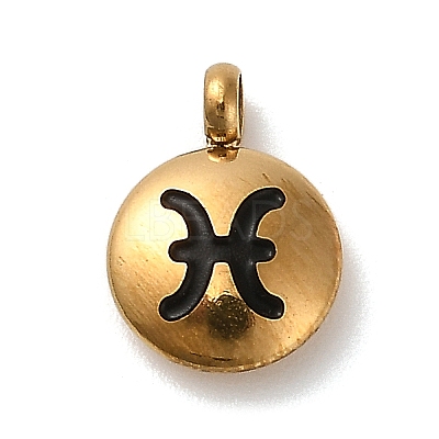 304 Stainless Steel Black Enamel Charms LS-STAS-R009-02G-08-1