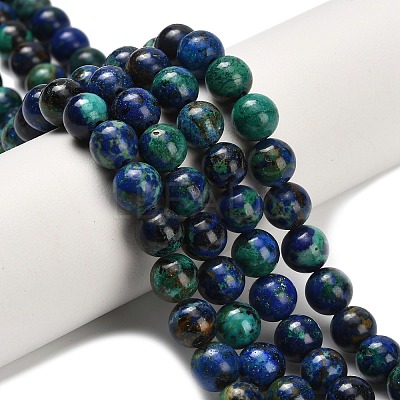 Natural Azurite Beads Strands G-Z110-C02-6mm-1