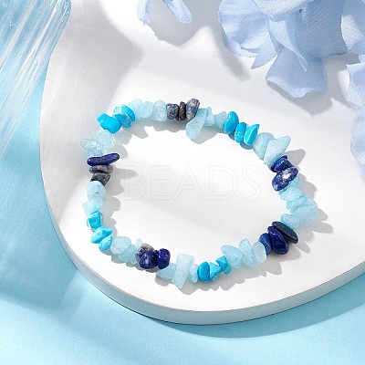 Natural & Syntheti Gemstone Stretch Bracelets for Women BJEW-JB10994-01-1