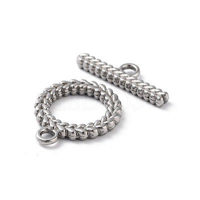Non-Tarnish 304 Stainless Steel Ring Toggle Clasps STAS-A092-09A-P-1