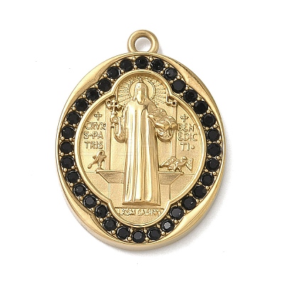 304 Stainless Steel & Rhinestone Pendants STAS-G371-09D-02G-1