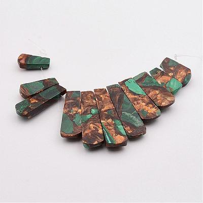Assembled Bronzite and Malachite Beads Strands G-P298-C01-1