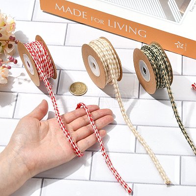 3 Rolls 3 Colors Braided Jute Twine OCOR-CJ0004-13-1