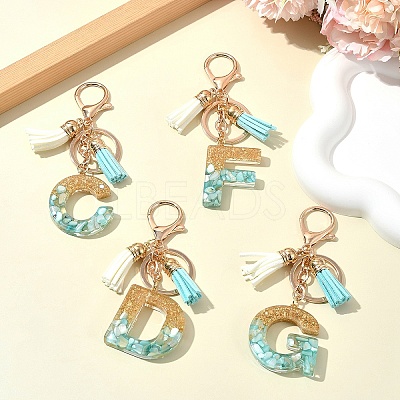 Transparent Epoxy Resin Pendant Keychains KEYC-FS00022-20-1