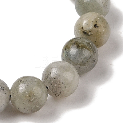 10mm Round Natural Labradorite Braided Bead Bracelets BJEW-C067-01C-14-1