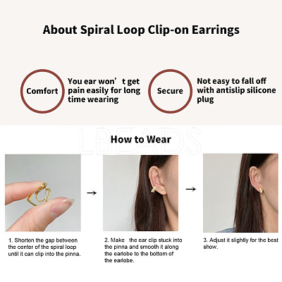 Brass Clip-on Earring Converters Findings KK-D060-03P-02-1