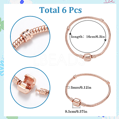 6Pcs Brass European Style Bracelet Making PPJ-SC0001-01C-1