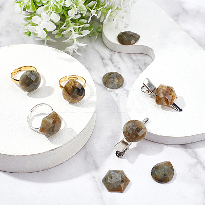 9Pcs 3 Style Natural Labradorite Cabochons G-FH0001-27-1