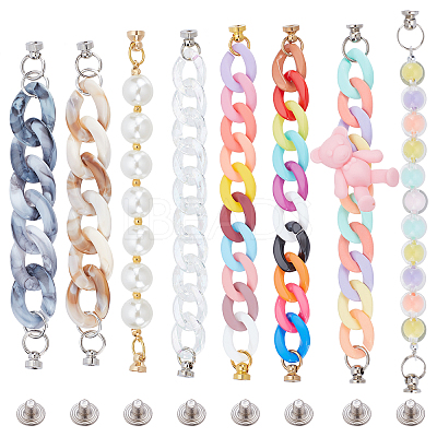 Opaque Acrylic Curb Chain for DIY Keychains HJEW-CA0001-07-1