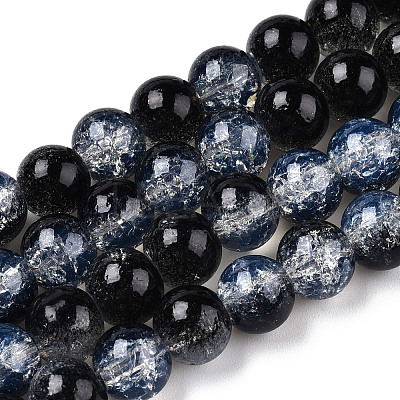 Transparent Crackle Baking Paint Glass Beads X1-DGLA-T003-01B-01-1