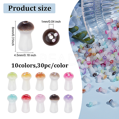 300Pcs 10 Colors Opaque Glass Beads GLAA-ME0001-13-1