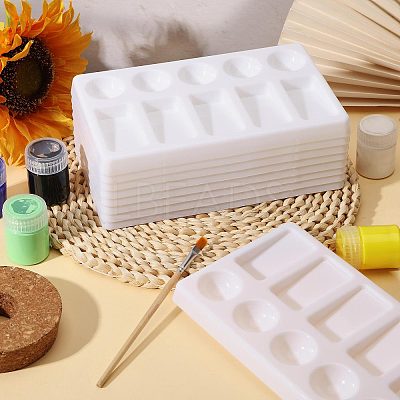 10Pcs 10-Compartment Plastic Watercolor Oil Palette AJEW-GL0003-38-1