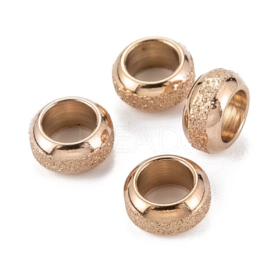 Ion Plating(IP) Frosted 201 Stainless Steel European Beads X-STAS-B020-13RG-1