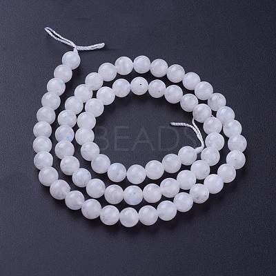 Natural Rainbow Moonstone Bead Strands G-G970-37-6mm-1