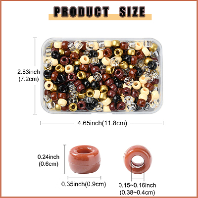 480Pcs 6 Colors Opaque & Transparent Plastic Beads KY-YW0001-75A-1