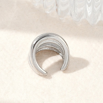 304 Stainless Steel Two-layer C-Shaped Cuff Earrings EJEW-M073-10PG-02-1