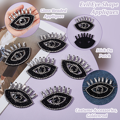 Evil Eye Shape Appliques LS-DIY-WH0401-33-1