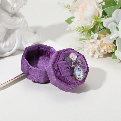 Velvet Cover Plastic Couple Ring Box VBOX-WH20003-001K-1