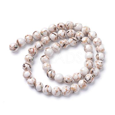 Assembled Synthetic Turquoise and Shell Beads Strands G-S212-6mm-02-1