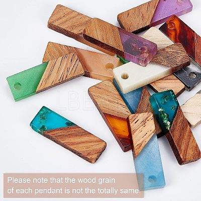 DIY 8 Pairs Rectangle Resin & Walnut Wood Earring Makings DIY-FH0001-87-1