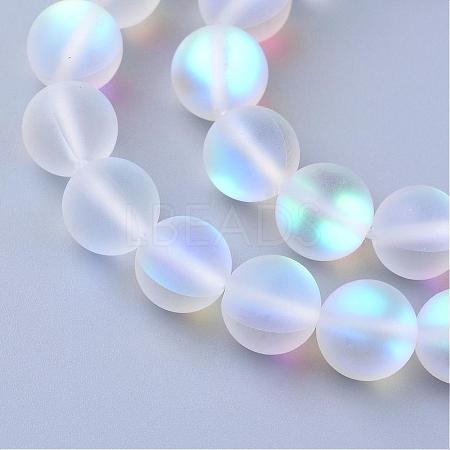 Synthetic Moonstone Beads Strands G-R375-12mm-A13-1