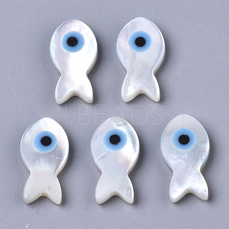 Natural White Shell Mother of Pearl Shell Beads SSHEL-N034-48-1