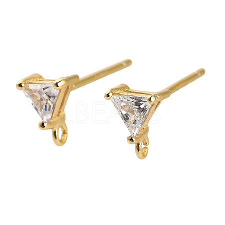 925 Sterling Silver Ear Stud Findings STER-F058-01G-01-1