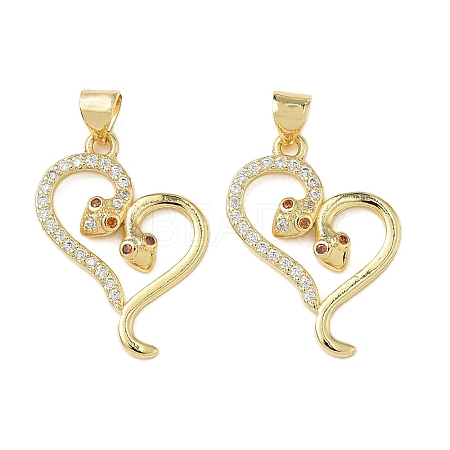 Brass Micro Pave Cubic Zirconia Pendants KK-L243-29G-05-1