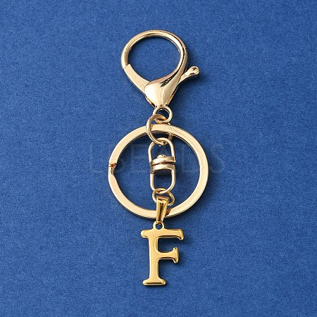 304 Stainless Steel Initial Letter Charm Keychains KEYC-YW00005-06-1