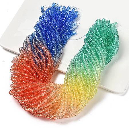 Transparent Painted Glass Beads Strands X1-DGLA-A034-T4mm-A02-1