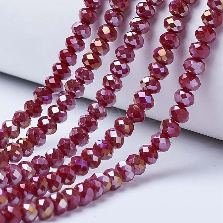 Electroplate Glass Beads Strands EGLA-A034-P3mm-B04-1