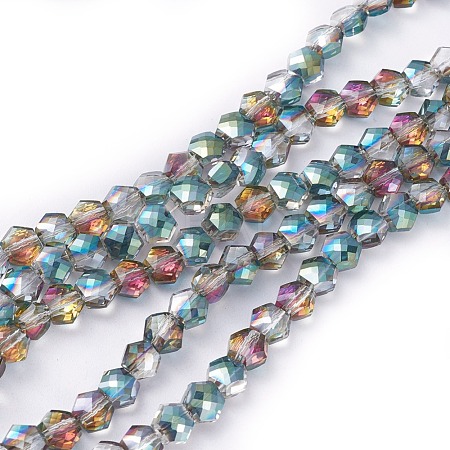 Electroplate Glass Beads Strands EGLA-F143-HP01-1
