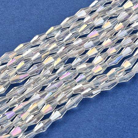 Electroplate Glass Beads Strands EGLA-R020-8x4mm-13-1
