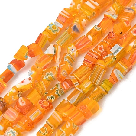 Handmade Millefiori Lampwork Beads Strands LAMP-P070-02A-01-1