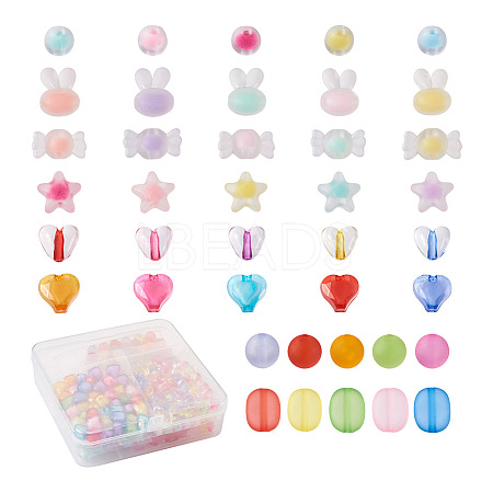 400Pcs 8 Style Acrylic Beads TACR-PJ0001-02-1