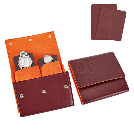 Portable PU Leather Single Watch Pouch Storage Bags ABAG-WH0048-20B-1