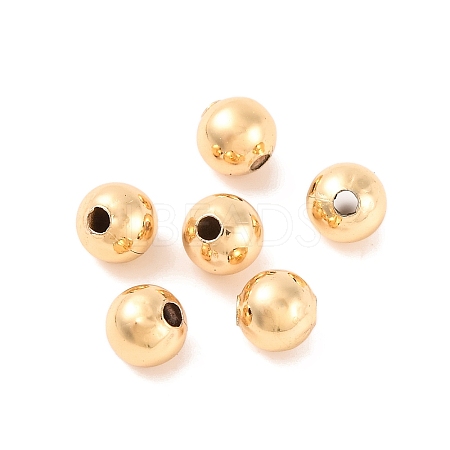 Eco-Friendly Brass Smooth Round Beads KK-D322-G-5mm-RS-1