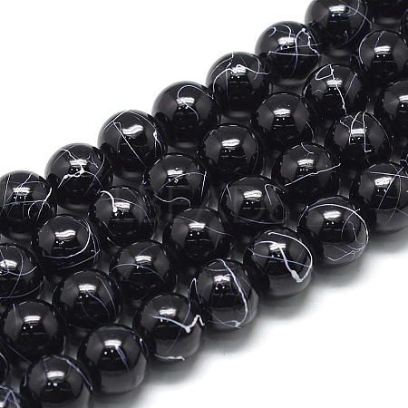 Drawbench Glass Beads Strands DGLA-S115-6mm-L16-1