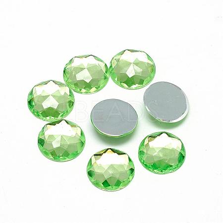 Acrylic Rhinestone Flat Back Cabochons GACR-Q008-8mm-15-1