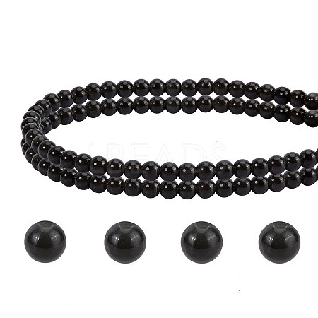 Natural Obsidian Beads Strands G-PH0028-4mm-14-1