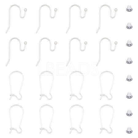 DICOSMETIC 16Pcs 2 Styles 925 Sterling Silver Hoop Earrings & Earring Hooks STER-DC0001-11-1