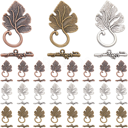 30Pcs 3 Colors Alloy Toggle Clasps FIND-SP0001-55-1