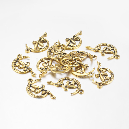 Zinc Alloy Fairy Sprite Charms X-PALLOY-A18526-AG-LF-1