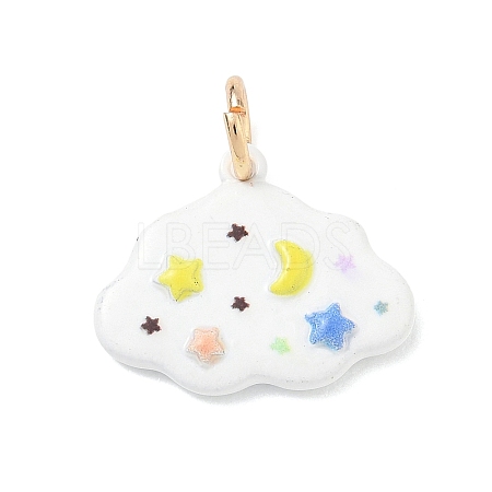 Brass Enamel Pendants KK-CBAE20A-04G-1