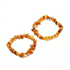 Natural Amber Chip Beads Stretch Bracelets Set for Parent and Kid BJEW-JB06819-1
