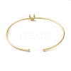 Rack Plating Brass Micro Pave Clear Cubic Zirconia Letter Open Cuff Bangles BJEW-A018-01G-U-3