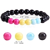 Acrylic Round Beaded Stretch Bracelet for Women BJEW-SW00066-02-7