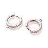 Brass Micro Pave Cubic Zirconia Huggie Hoop Earring Findings ZIRC-G156-07RG-2